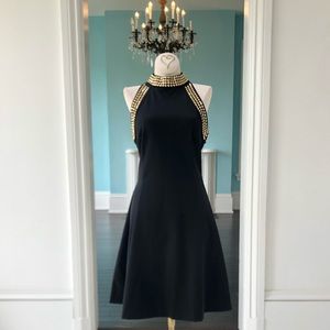 Brand New Michael Kors Black Gold Dress